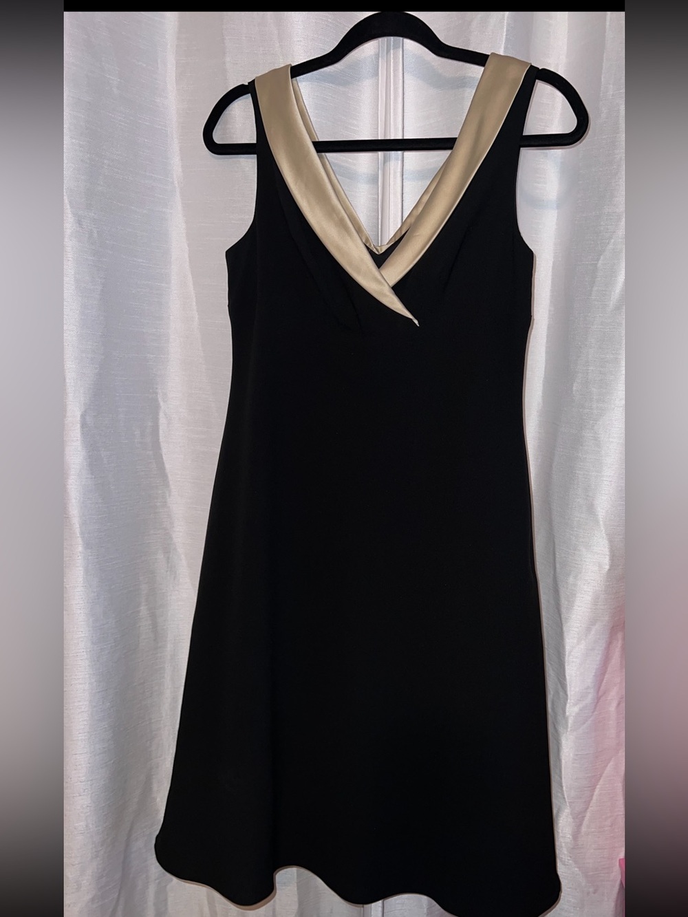 NWT Vintage Ann Taylor Petites Black & Champagne Cocktail Dress Sz 6P